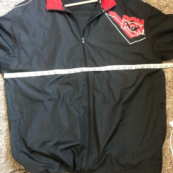 Pony Windbreaker Jacket Mens XXL Black Graphic Activewear Full Zip Y2K Running - Picture 5 of 10
